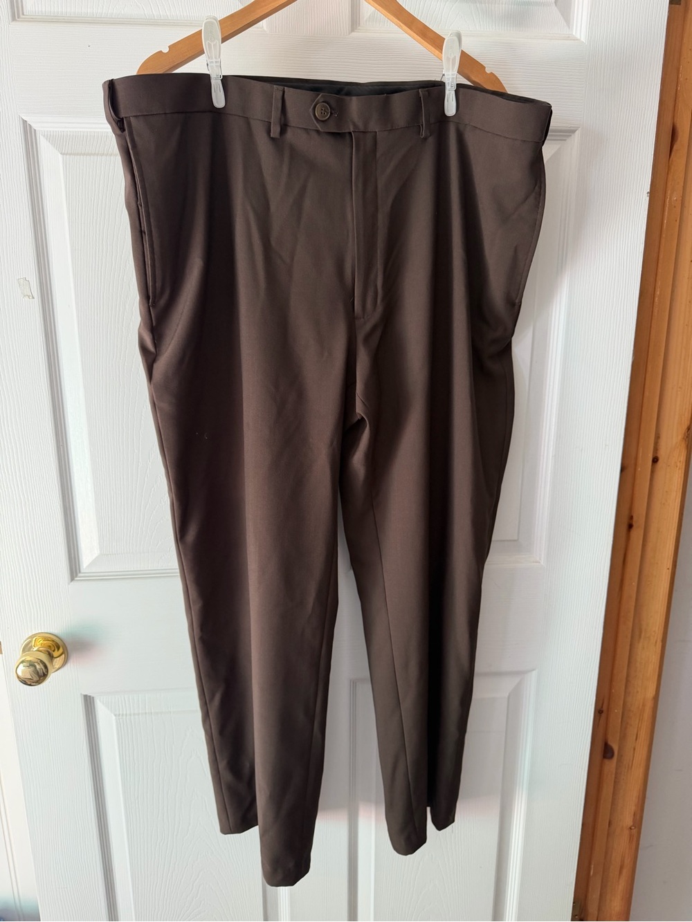 Haggar Men's Dark Brown Dress Pants